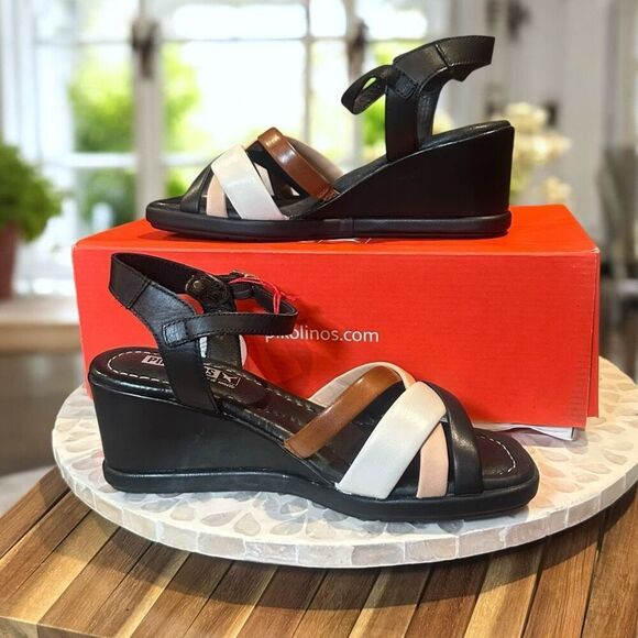 Pikolinos $180 Teulada Wedge Sandals | Multicolor Leather Straps | Size EU 36 Ne - Picture 8 of 13